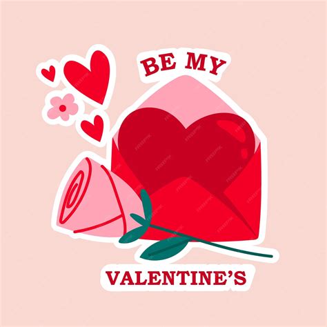 Premium Vector Flat Valentines Day Stickers Collection