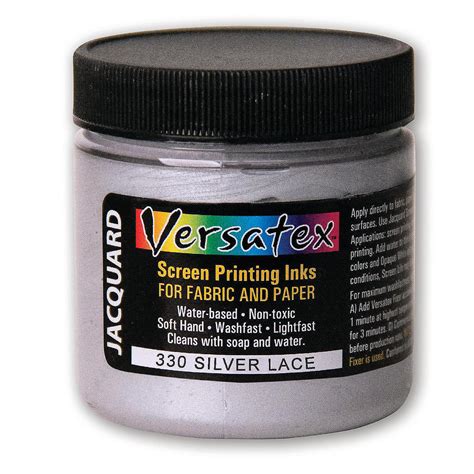 Jacquard Versatex Screen Printing Ink 4 Oz Silver Lace Oriental