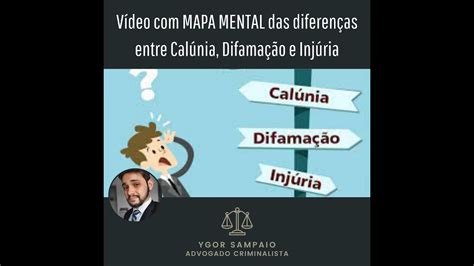 DIFERENÇA entre Calúnia Difamação e Injúria YouTube