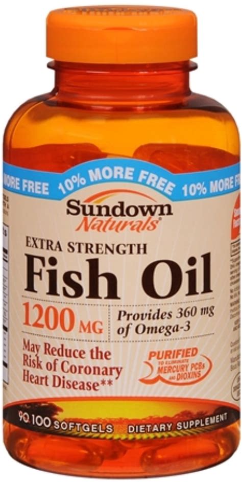 Sundown Naturals Fish Oil 1200 Mg With Natural Omega 3 Softgels 90 Soft