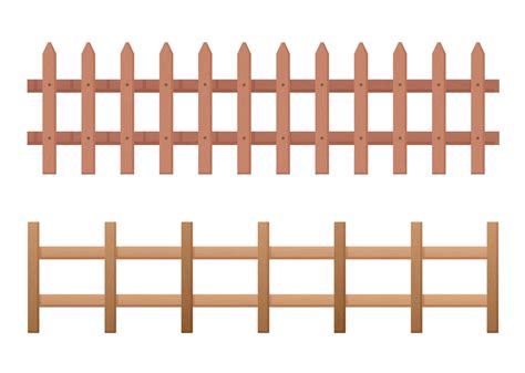 Horizontal wooden fence set 1234069 Vector Art at Vecteezy