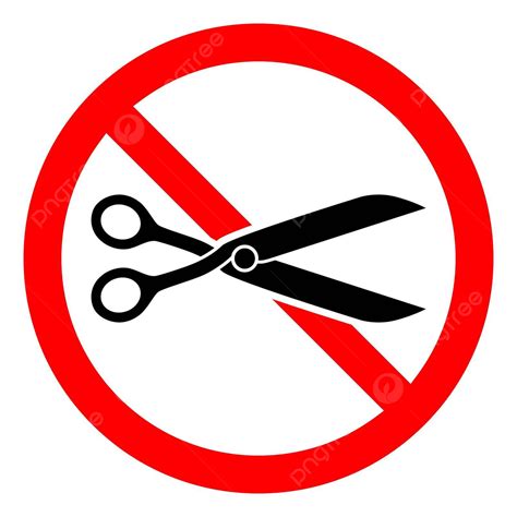 Prohibited Scissors Icon On Red Stop Sign No Scissors Allowed Vector