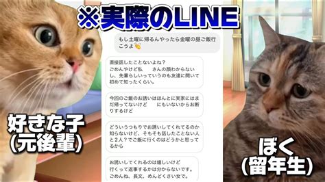 留年大学生が元後輩にキモdmを送った話 猫ミーム 猫マニ Youtube