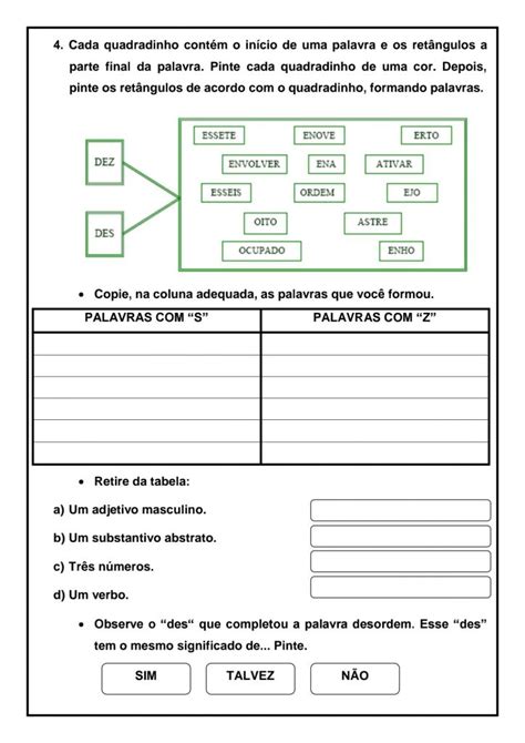 Atividades de Ortografia Esa ou Eza SÓ ESCOLA