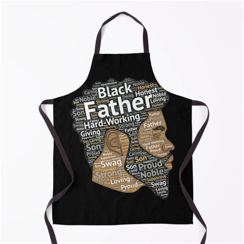 Black Father African American Words In Afro Hair Apron For Sale By