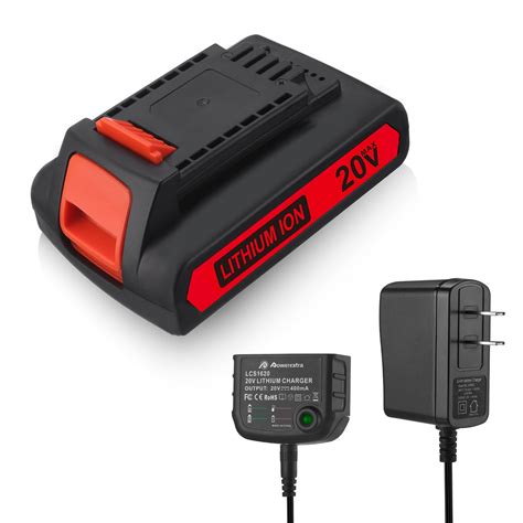 3000mAh 20V Lithium Ion Battery Battery Charger For Black Decker 20