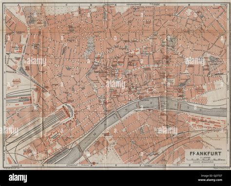 Frankfurt Am Main Stadtplan Ciudad Antigua Hessen Karte Baedeker