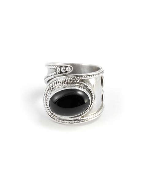 Bague Argent Large R Glable Pierre Ovale Boutique Nirvana