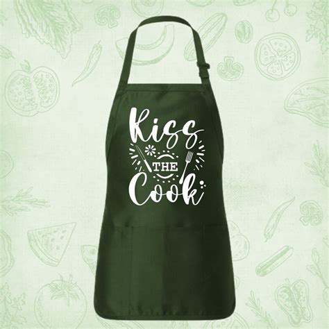 Kiss The Cook Apron Custom Apron Cool Chef Apron Best Etsy