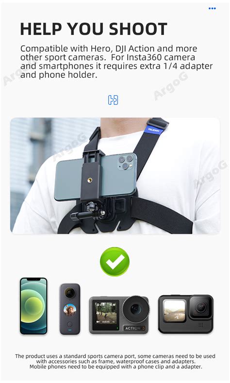 Telesin Quick Release Chest Strap Mount For Most Action Cameras