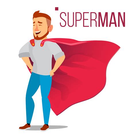 Superhero Businessman Character Vector Red Cape Successful Business