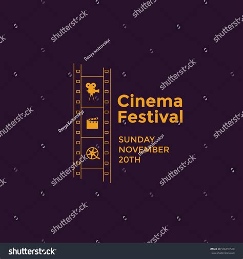 Cinema Festival Emblem Icons Film Industry Stock Vector Royalty Free