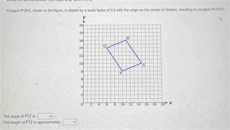 Solved Polygon PQRS Shown In The Figure Is Dilated By A Scale Factor