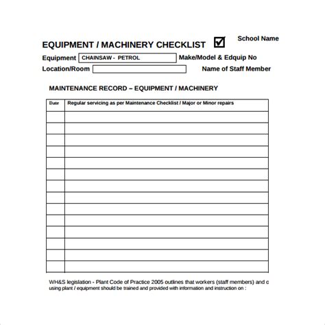 Sample Maintenance Log Template - 9+ Free Documents in PDF