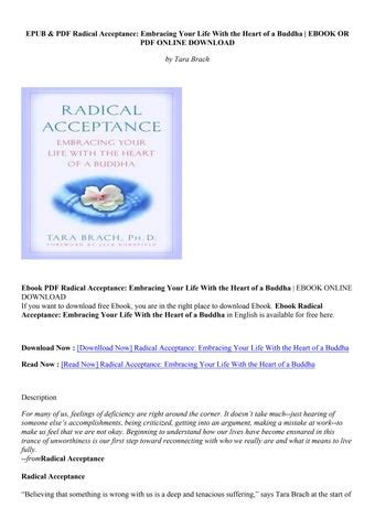 Pdf Epub Radical Acceptance Embracing Your Life With The Heart Of A