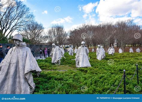 Korean War Veterans Memorial In Washington Dc Usa Editorial Image