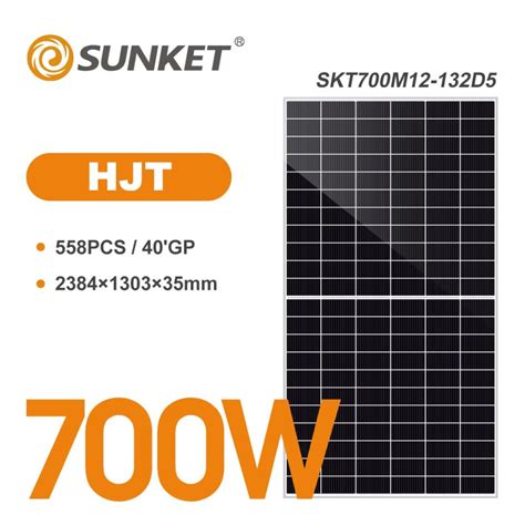 HJT Solar Panel Sunket HJT MBB Half Cut Solar Technology