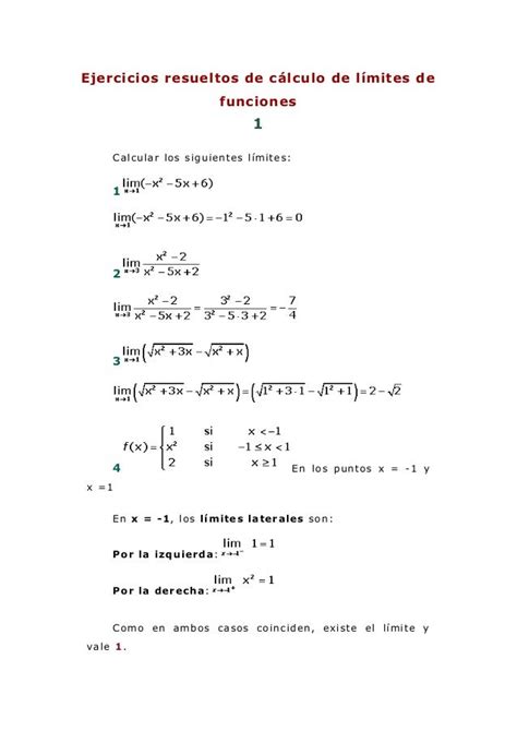 Ejercicios Resueltos Decalculodelimitesdefunciones