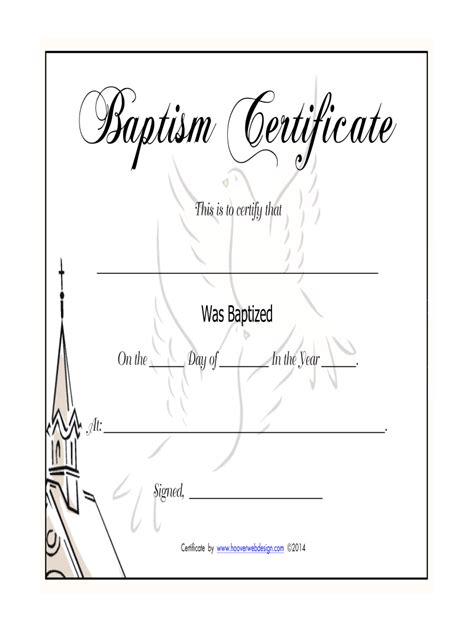 Free Printable Baptism Certificates - Printable Form, Templates and Letter