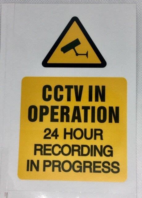 Cctv Operation 24 Hour Recording In Progress Sign Sticker Free Pandp A5