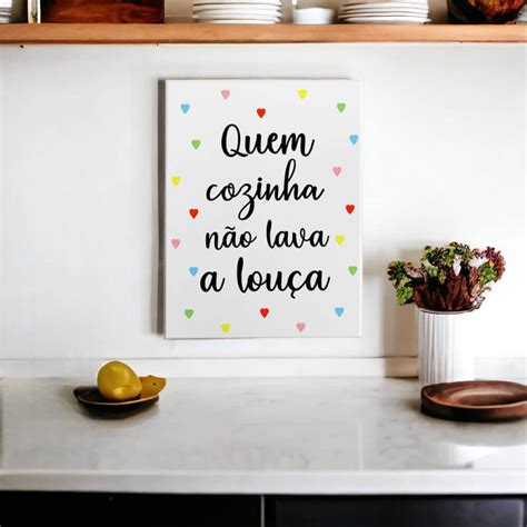 Azulejo Decorativo Para Cozinha Cora Es Coloridos E Frase Quem