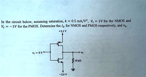 SOLVED In The Circuit Below Assuming Saturation K 0 5 MA V V 1V For