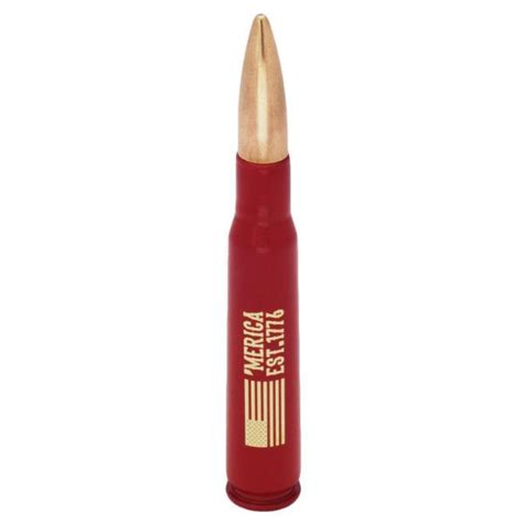 50 Caliber Bmg Bullet Bottle Engraved With American Flag Powder Coated