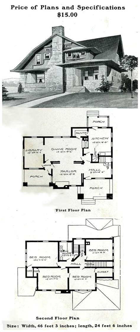 Radford 1903 Eclectic Craftsman Dutch Colonial With Flared Gabrel Roof Stone Masonry Planer