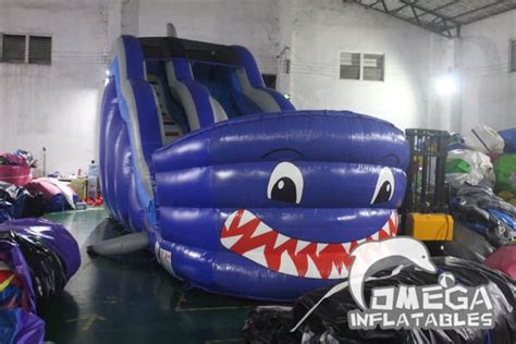 18ft Shark Attack Water Slide Omega Inflatables Factory