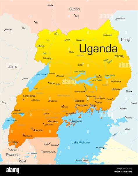 Resumen de color vectorial mapa de Uganda país Fotografía de stock Alamy