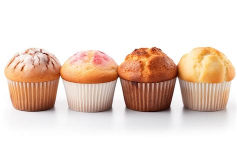 Premium Photo A Array Of Muffins Alone On A Clean White Backdrop