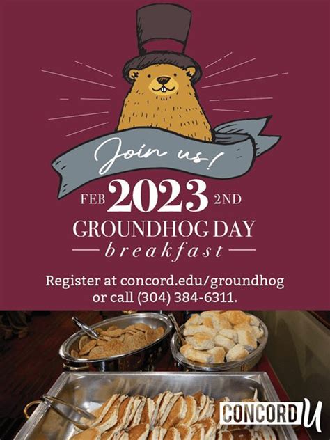 JOIN US FOR CONCORD UNIVERSITY’S ANNUAL GROUNDHOG DAY BREAKFAST