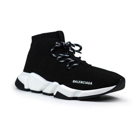 Balenciaga Speed Knit Lace Sock Black White Crepslocker