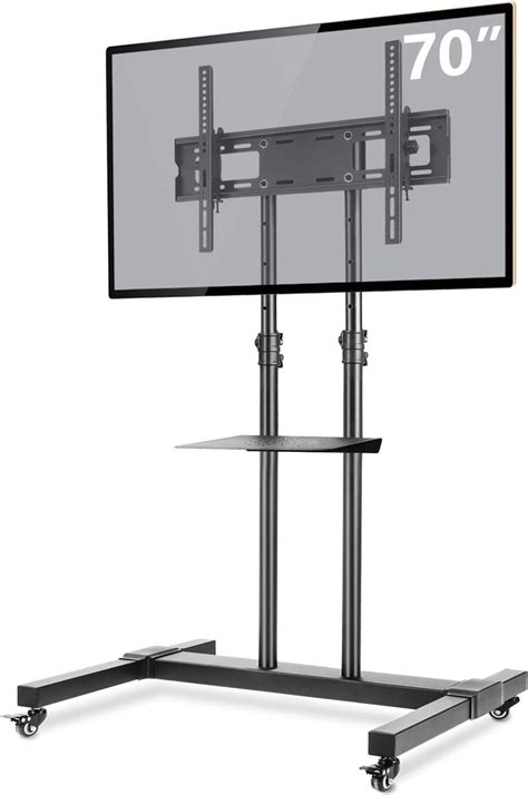 Amazon Tavr Mobile Tv Stand Rolling Tv Cart Floor Stand With Mount