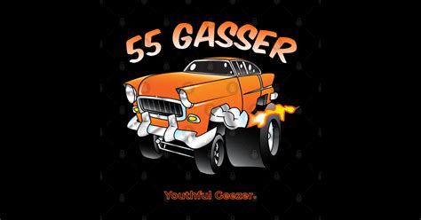 55 Gasser Cartoon Car Toon 55 Chevy Sticker Teepublic