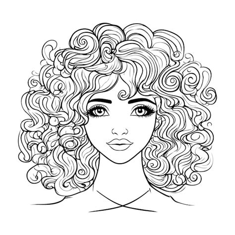 Belle Femme Aux Cheveux Boucl S Illustration Vectorielle Pour Livre De