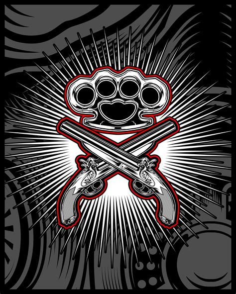 weapon gun and knuckle.hand drawing 533018 Vector Art at Vecteezy