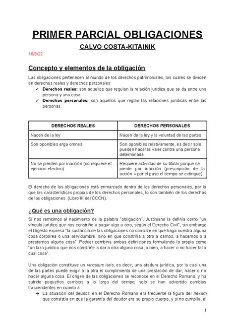 Primer Parcial Obligaciones Primer Parcial Obligaciones Calvo Costa