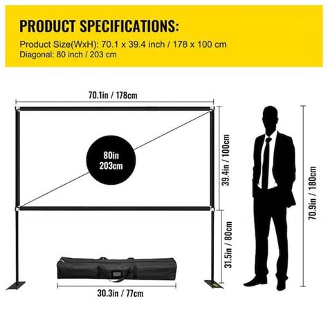 100 Inch Projector Screen Dimensions