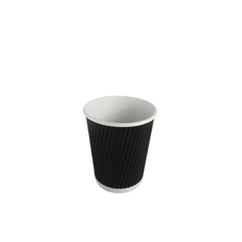 Ripple Black Paper Cup Hot Ecoworldpack Co Uk