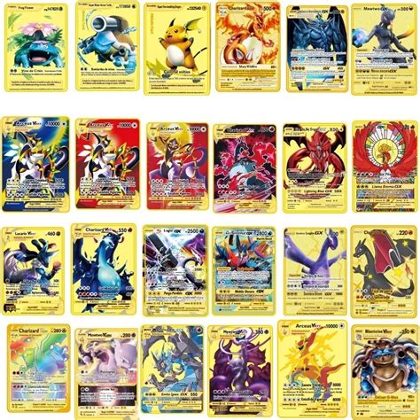 Cartes Pokémon en métal espagnol 24 pièces lettres Pokemon en fer