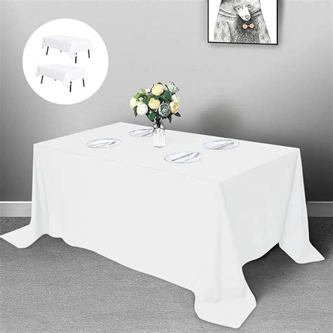 Mysky Home Pack White Table Cloths Rectangular Nappe De Table