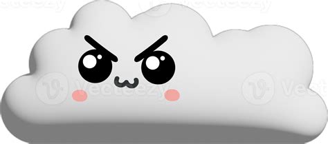 White Cloud Cartoon Character Crop Out 14425985 PNG