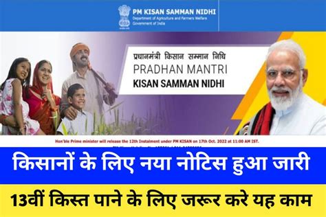 Pm Kisan Nidhi Yojana 2023 New Update सभी किसान भाई 13वीं किस्त पाने