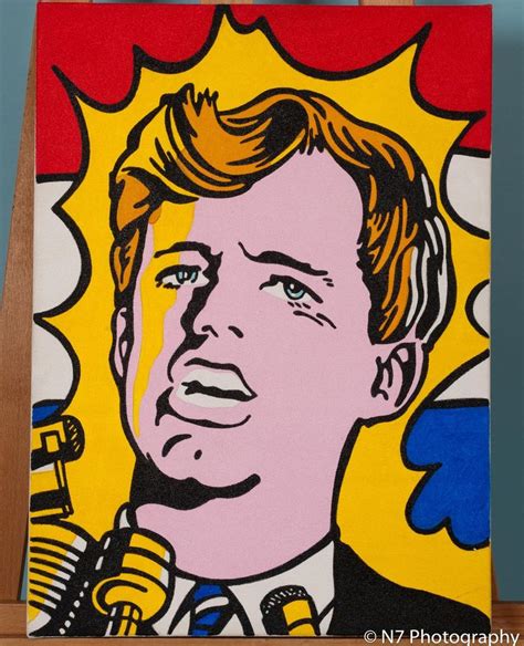 Bobby Kennedy In Copy Of Roy Lichtenstein In Oil And Acrylic By Sarah