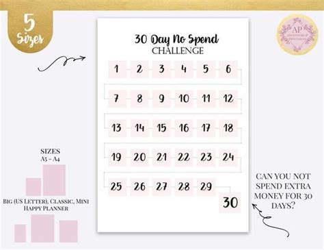 Free No Spend Calendar