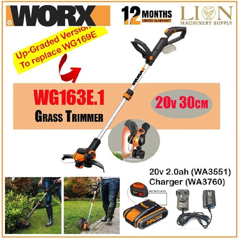 WORX WG163E 1 20V 2 0Ah Max Lithium Ion Worx GT Cordless Grass Trimmer