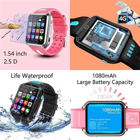 4G Montre Connectée Enfant Fille et Garçon Tracker GPS LBS BeiDou