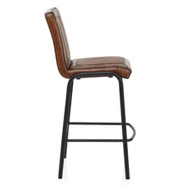 Carmen Leather Bar Stool Walnut Brown Atlantic Shopping