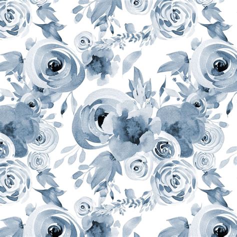 Blue Floral Fabric - Etsy